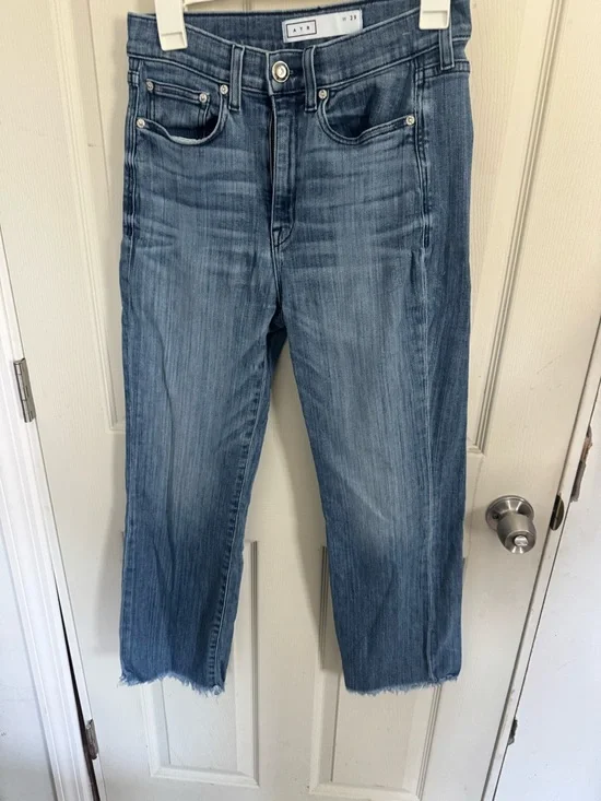 AYR Womens The Bomb Pop High Rise Straight Leg Raw Hem Jeans Size 29 - Picture 3 of 12
